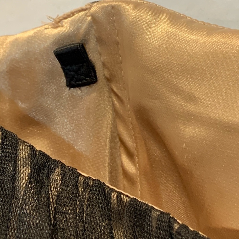 Strapless Black Lace Dress - Tan Satin Lining - Picture 6 of 9